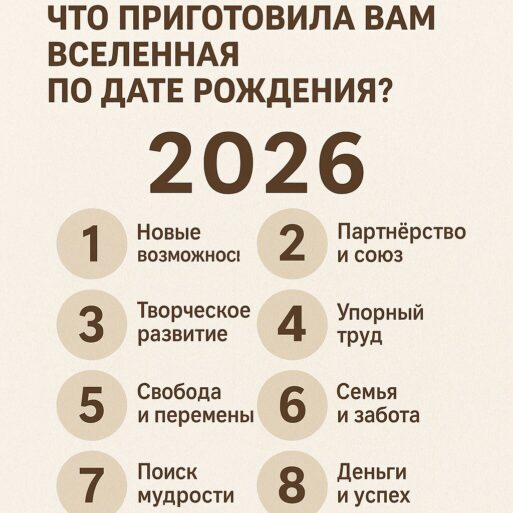 Нумерологический прогноз на 2026 год: что приготовила вам Вселенная по дате рождения?